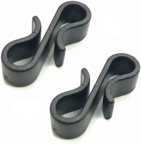 Vista 4 de Teensery 100 ganchos de plástico en forma de S multiusos para el hogar, cocina, baño, jardín, tienda al aire libre, color negro