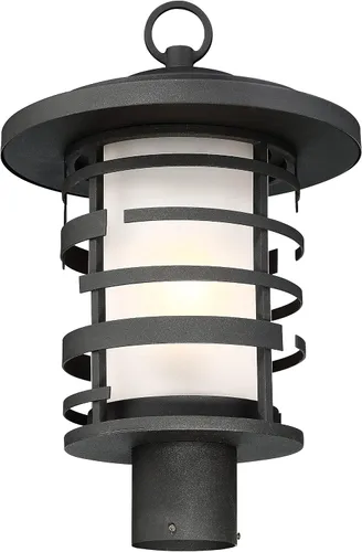 Vista 3 de Nuvo Lighting 60/6406 Craftsman/Mission One Light - Linterna colgante de la colección Lansing en acabado negro