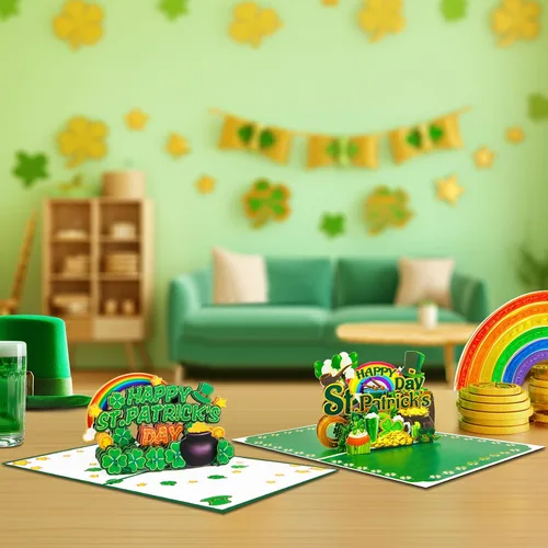 Vista 2 de GREETING ART Paquete de 2 tarjetas del día de San Patricio para inspiración, tarjetas de agradecimiento a los empleados, tarjeta de feliz día de San
