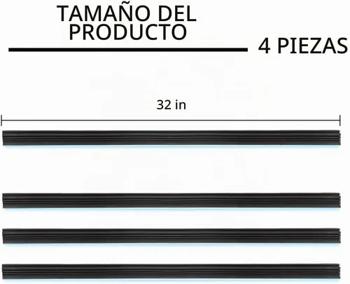 Vista 2 de 4 piezas de 81 cm ajustables Tiras de limpiaparabrisas para coche DIY - Premium y fáciles de reemplazar Tiras de limpiaparabrisas sin brazo