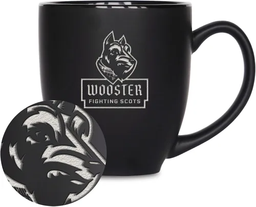 Vista 355 de Rico Industries - Taza de cerámica mate negra con grabado láser estándar de 15oz para NCAA (escuelas T & U) - Para bebidas calientes o frías