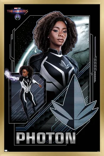 Vista 15 de Trends International Marvel The Marvels - Póster de pared con fotones, 22.4 pulgadas de largo x 14.7 pulgadas, versión enmarcada de madera de granero