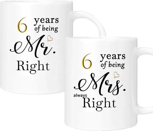Vista 29 de Juego de 2 tazas de café para el 10º aniversario, regalos de boda para parejas, padres, hombres, mujeres, marido, esposa, él, ella, caja de regalo