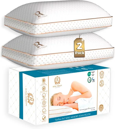 Vista 20 de Royal Therapy - Almohada de espuma viscoelástica Queen, almohada de espuma triturada ajustable sin olor para el alivio del dolor de cuello