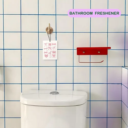 Vista 7 de Ambientador de coche Cute Coquette con lazo rosa, ambientador de bola de discoteca Preppy Y2K con tarjeta de acetato de cereza, ambientador colgante