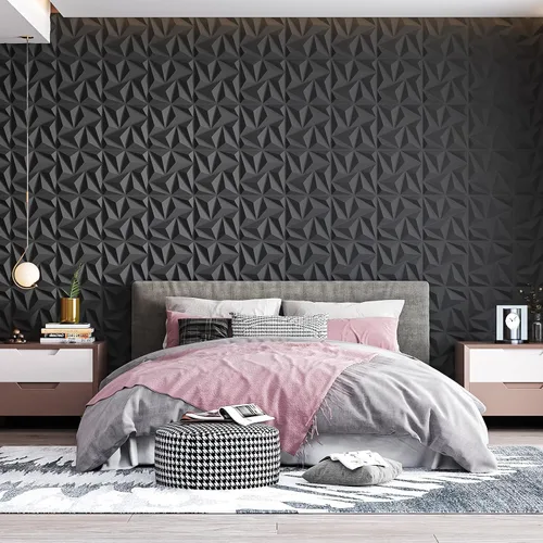 Vista 8 de Art3d - Paneles de pared 3D de 20 piezas, 11.8" x 11.8" (1.77 m²) Paneles de pared de PVC, decoración de pared adhesiva para sala de estar, Negro