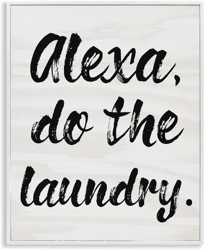 Vista 15 de Alexa Do Laundry Funny' Arte Giclée enmarcado Stupell Industries Negro, 11 x 14 pulgadas, fácil de colgar y resistente, fabricado en Estados
