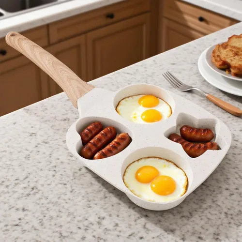 Vista 7 de Topyond Sartén para tortilla de huevos, sartén antiadherente para panqueques de 4 tazas, sartén para huevos, panqueques, crepes, compatible