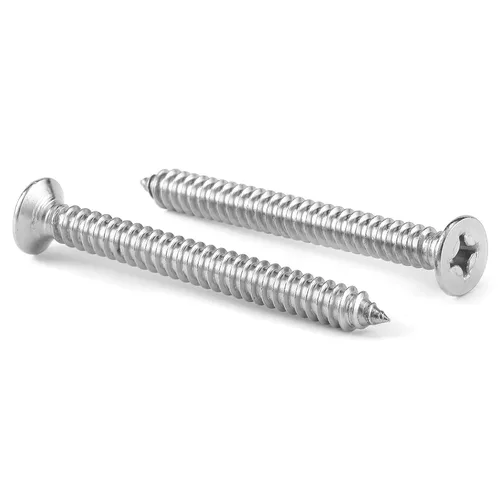 Vista 8 de Tornillos de madera de 1/2 pulgada #4 x 1/2", 100 tornillos de acero inoxidable 18-8 (304), cabeza plana Phillips, tornillos autorroscantes rápidos