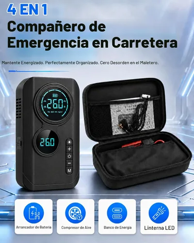 Vista 2 de 9000A Jump Starter with Air Compressor, 12V Battery Jump Box with Air Pump