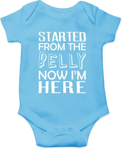 Vista 17 de CBTwear Started From The Belly, Now I'm Here - Ropa de bebé - Divertidos trajes para recién nacidos para niños y niñas