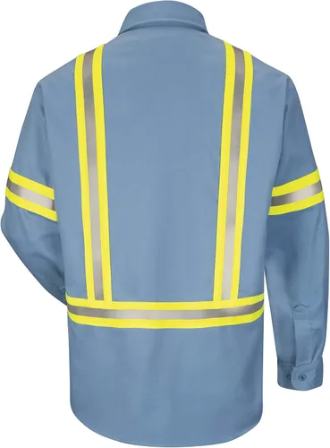Vista 2 de Bulwark EXCEL FR ComforTouch - Camisa uniforme de visibilidad mejorada para hombre