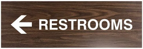 Vista 13 de Signs ByLITA Basic Restrooms - Letrero direccional para pared o puerta (negro), pequeño (paquete de 1)