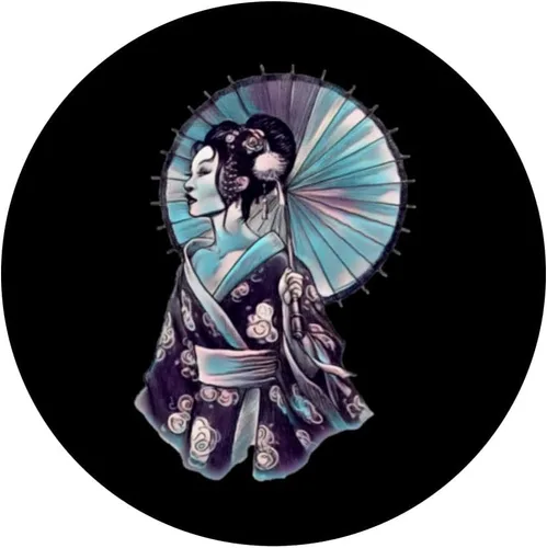 Vista 3 de JAPONESE GEISHA PARASOL Pretty Tattoo Art Samurai Camiseta PopSockets intercambiable PopGrip