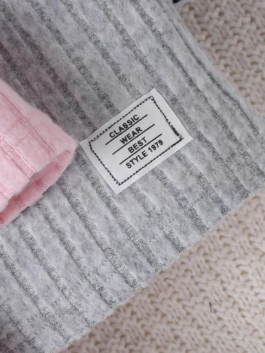 Vista 8 de Vestidos para niñas, Juego de 3 vestidos para niñas pequeñas de manga larga de color sólido, elegantes y casuales, con diseño acanalado, talla 2-8