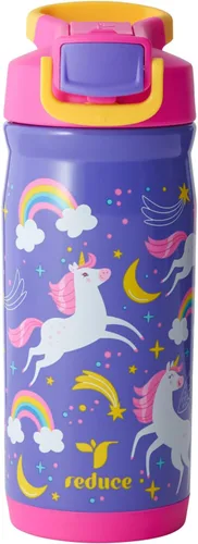 Vista 8 de Reduce Hydrate Pro Kids - Botella de agua aislada de acero inoxidable de 14 onzas con pajilla, vaso a prueba de derrames para niños, retención