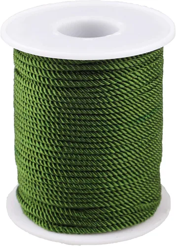 Vista 26 de Cuerda de nailon trenzado de 3 capas para jardinería, manualidades, fabricación de pulseras (0.059 in-164 pies, verde militar)