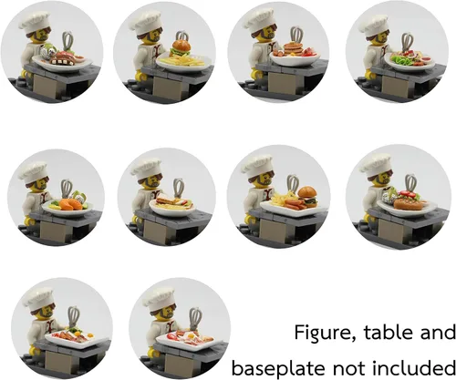 Vista 7 de Set de desayuno surtido de 10 variados – Alimentos en miniatura, comida pequeña para decoración de casa de muñecas, casa de muñecas, diorama