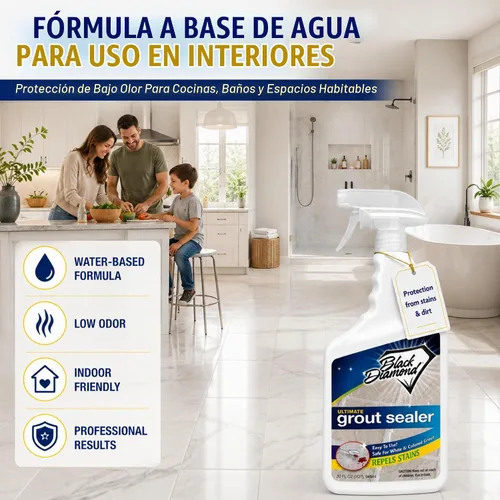 Vista 7 de SELLADOR DE LECHADA ULTIMO – Protección profesional para azulejos, piedra y lechada para duchas, pisos y salpicaderos Fácil de limpiar, repelente