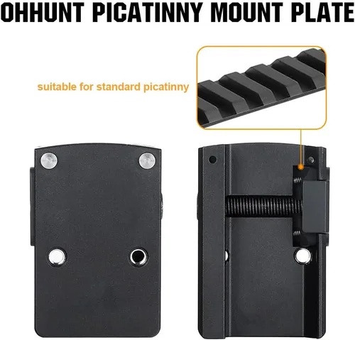 Vista 4 de ohhunt Optics Picatinny - Soporte compatible con holosun 407C/507C/508T y para RMR Footprint Red Dot