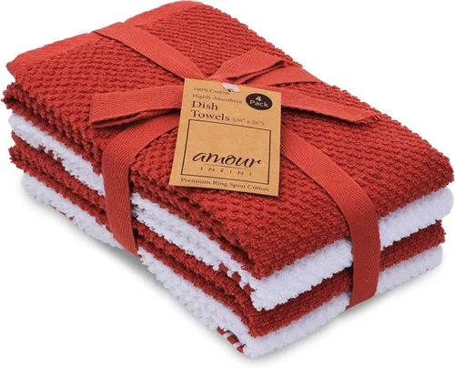 Vista 13 de Amour Infini paños de cocina y repasadores, 100 % algodón, muy absorbentes, se pueden lavar a máquina