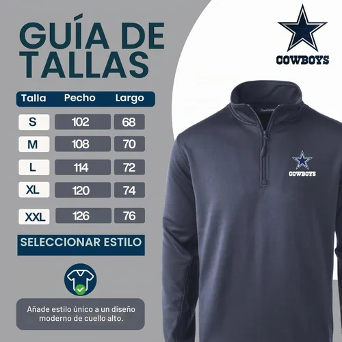 Vista 4 de Dunbrooke NFL mens All Star Tech Fleece 1/4 Zip Azul marino