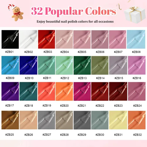 Vista 2 de JODSONE Juego de esmaltes de uñas de secado rápido de 32 colores de 0.17 onzas líquidas, juego de esmalte de uñas de San Valentín con 1 capa