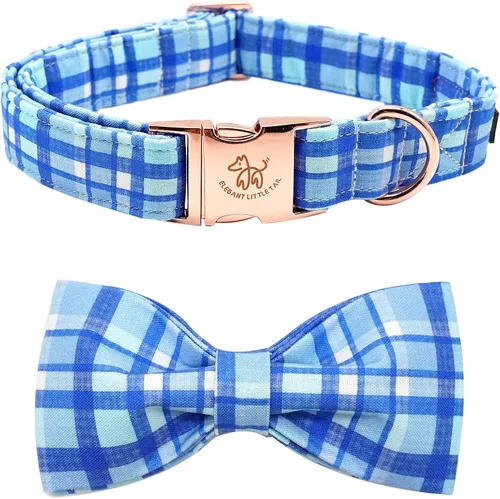 Vista 45 de Elegant little tail Independence - Collar patriótico para mascotas con pajarita para mascotas del 4 de julio de algodón suave para mascotas