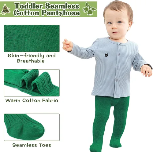 Vista 4 de Zando Medias de algodón para bebé, suaves y acogedoras, de punto trenzado, para invierno, paquete de 145