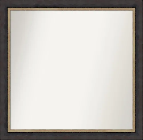 Vista 147 de Amanti Art Espejo personalizado, espejo de baño negro Astor, espejo de pared o espejo de tocador de baño sobre el fregadero (25 x 25 pulgadas)