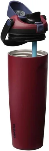 Vista 2 de Owala FreeSip Sway - Vaso aislado de acero inoxidable con pajilla, color bahía de borgoña, 30 onzas