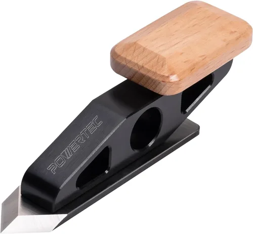 Vista 11 de Juego de cinceles de madera POWERTEC de 3 piezas - Cinceles de banco de borde biselado de 1", 3/4" y 1/2" con tapa de golpe, hojas de acero al cromo