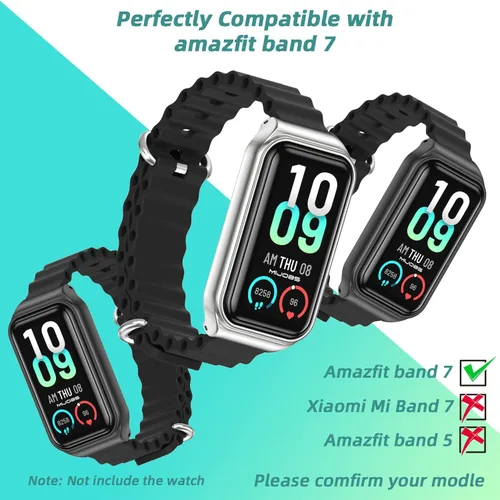 Vista 3 de Correa de repuesto de silicona para reloj, accesorios de pulsera inteligente para Amazfit 7 Fit Band