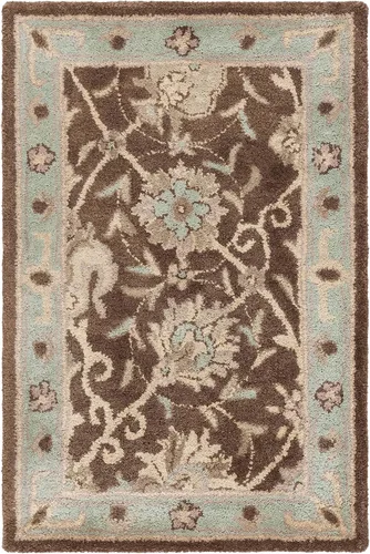 Vista 59 de SAFAVIEH Colección Antigüedades - Alfombra de 6' redonda, marrón y verde, hecha a mano, diseño oriental tradicional de lana, ideal para áreas