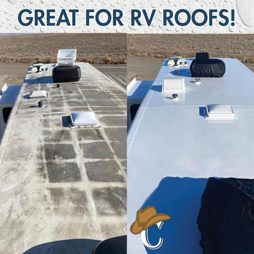 Vista 3 de Countryman Coatings - Revestimiento para techo 100% silicona - Restaura tu techo en un día - Sella fugas, grietas, costuras, penetraciones - Se Negro