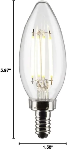 Vista 9 de Satco 6Pk 4w B11 LED 3500K Candelabro Base regulable - 40W equiv