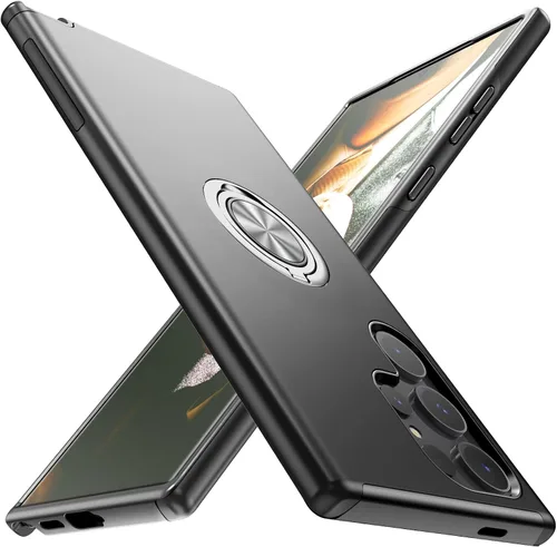Vista 16 de Funda para Samsung Galaxy S26 con protector de pantalla de vidrio templado, híbrida 2 en 1, funda protectora delgada duradera con anillo magnético