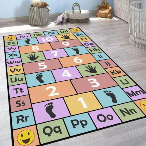 Vista 11 de Hopscotch - Alfombras de juego para niños, alfombra educativa del alfabeto ABC, sala de juegos, dormitorio, sala de estar, decoración de aprendizaje