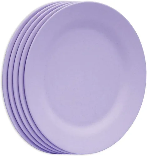 Vista 9 de Juego de platos llanos de 11 pulgadas, platos de pasta extra grandes, platos irrompibles, vajilla ligera de paja de trigo para ensalada, vajilla