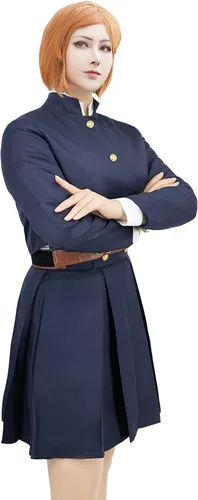 Vista 6 de Disfraz de anime para Kugisaki Nobara Jujutsu Kaisen Fans Cosplay Uniforme Halloween Mujeres Faldas Conjunto completo