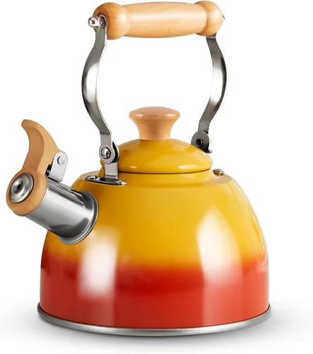 Vista 57 de ROCKURWOK - Tetera de estufa, tetera con mango ergonómico de tacto frío, tetera de acero inoxidable de grado alimenticio, tetera de estufa, tetera