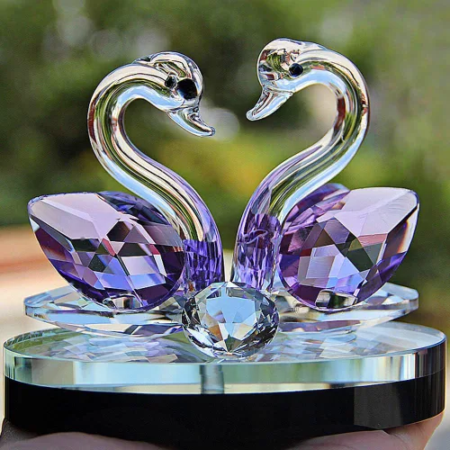 Vista 4 de Figuras de cisne de cristal de cristal, pisapapeles Feng Shui, manualidades, figurita, arte y colección para decoración del hogar, boda, regalos
