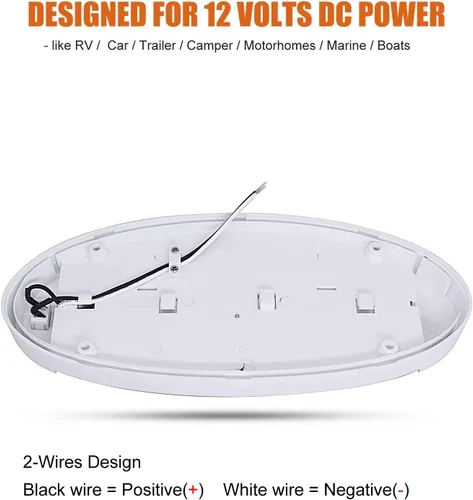 Vista 4 de Facon Luz interior LED brillante de 12 V con interruptor, longitud: 9-1/4 pulgadas, DDS01-608, lámpara de techo ovalada para montaje en superficie