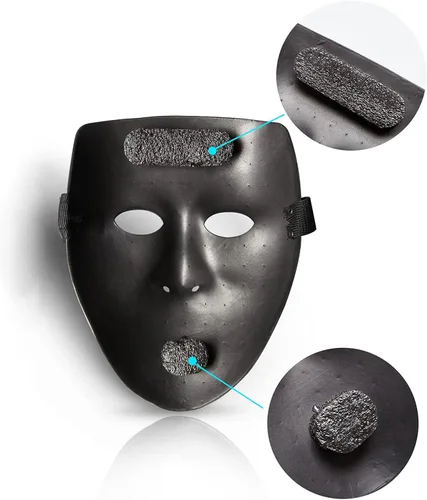 Vista 5 de Máscara facial LED activada por voz para adultos y adolescentes, máscara de purga iluminada, máscara que brilla en la oscuridad para máscaras