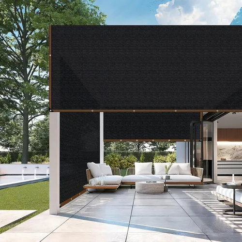 Vista 7 de Shade-Cloth - Lona de malla con ojales, 85 a 90 % para plantas de jardín, 6 x 3 pies, color negro, para pérgola, patio, flores, césped, perrera