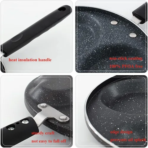 Vista 4 de Sartén para huevos de 4 tazas, sartén antiadherente para panqueques en forma de corazón, sartén Blini, sartén para crepas, sartén para panqueques