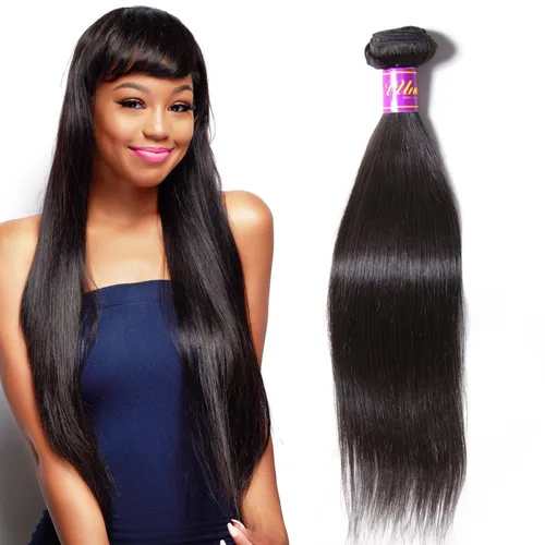 Vista 13 de Cabello 7 a malayo liso, 4 paquetes sin procesar, vírgenes, extensiones de pelo, cabello humano con longitudes mixtas, 100% cabello humano