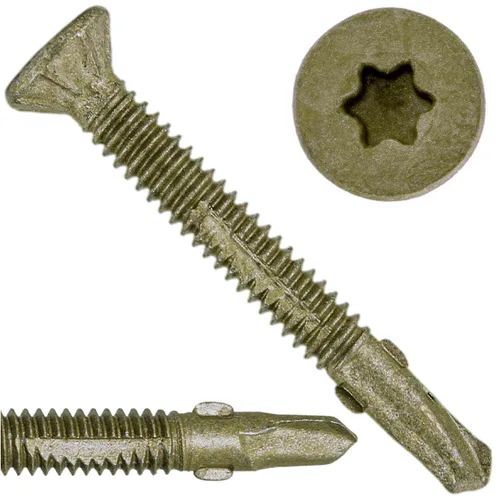 Vista 7 de Tornillos autoperforantes Reamer Tek Torx/Star Head de 10x1-5/8 de madera a metal - para plataformas, remolques - Cabeza de tornillo T-30 Torx 1