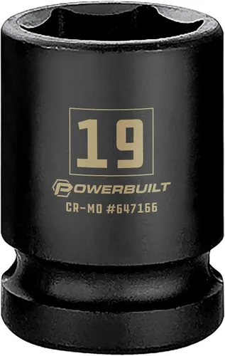 Vista 23 de Powerbuilt 647296 - Toma de impacto de 6 puntos de 1/2 pulgada x 1-1/4 pulgadas
