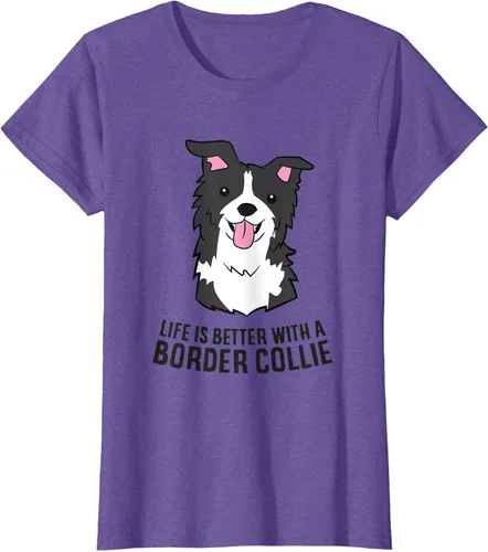 Vista 21 de Camiseta Border Collie Owner Life Is Better With a Border Collie Dog, Blanco, S